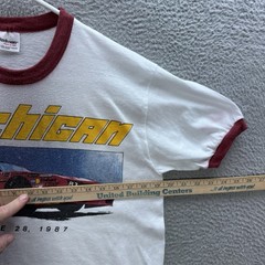 Vintage Stedman Shirt Adult Large White Ringer Stock Car Racing Grunge 80s Mens