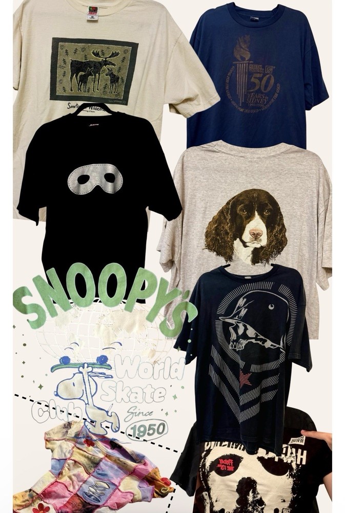 RANDOM BOX Vintage + New Graphic Tee Bundle Unisex T-Shirts Lot (5-6 Pieces)