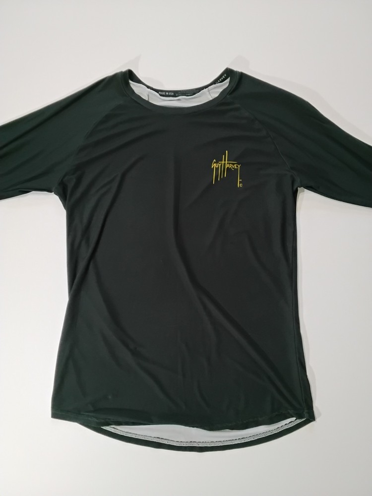 Guy Harvey Cancer Awareness T-shirt Mens Large Black Yellow Logo Outdoor Tee