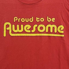 Vintage Delta Pro Weight Tee Mens M Red Proud To Be Awesome Graphic Funny Casual