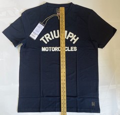 Triumph Motorcycles T-Shirt Mens Large Burnham Jet Black Spellout Logo Cotton