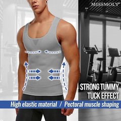 Male Gynecomastia Compress Tank Top Mens Slimming Body Shaper Vest Abs Shirt US