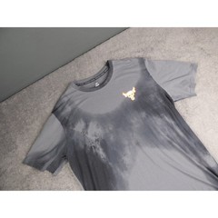 Under Armour Project Rock Brahma Bull Tie Dye T-Shirt Mens Large Gray Loose Fit