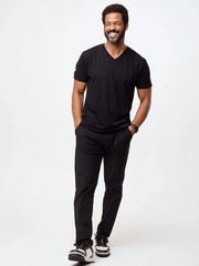 Fresh Clean Threads All Black V-Neck 5-Pack SHORT FIT- SHIPS FREE!