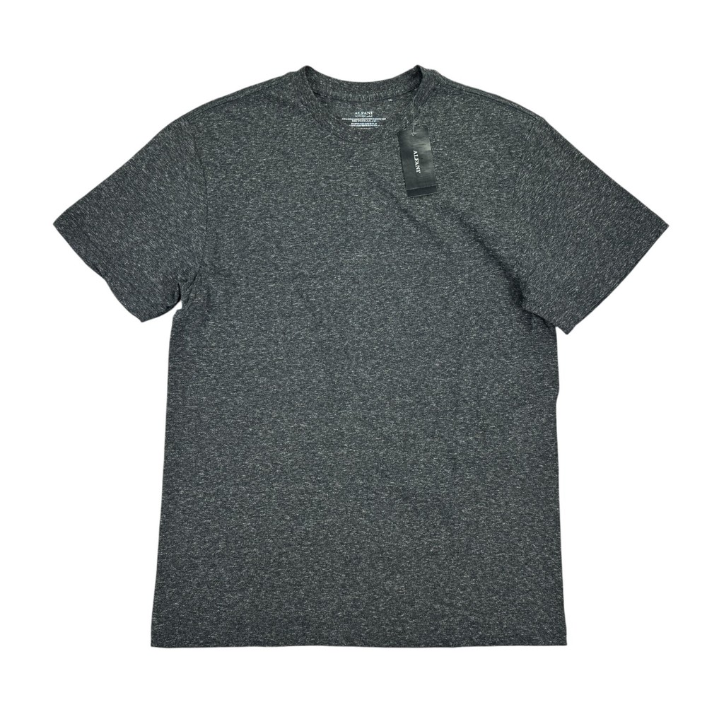 Alfani Mens Crewneck Short Sleeve Regular Fit Undershirt T-Shirt Heather Black S