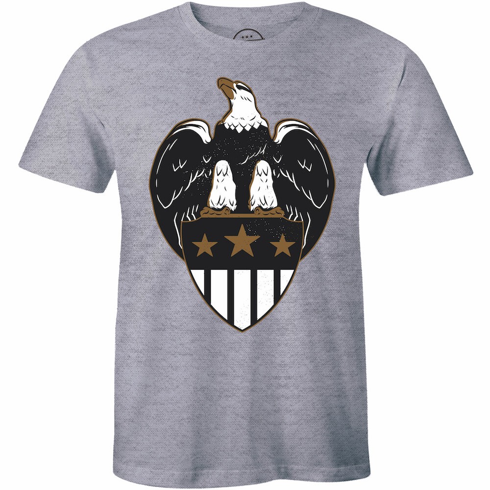 American Eagle Shield Head Veteran Square Monument USA Flag Men’s T-shirt Gift