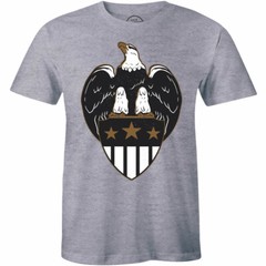 American Eagle Shield Head Veteran Square Monument USA Flag Men’s T-shirt Gift