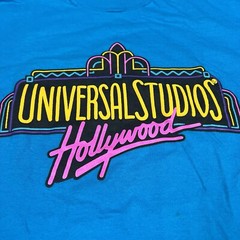 Vtg Universal Studios Hollywood Shirt Mens Medium 90s Neon USA Single Stitch