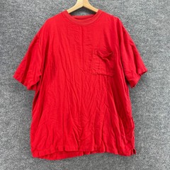 Unbranded T-Shirt Men L Red Crew Neck Short Sleeve Pockets Rayon Regular