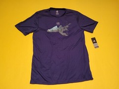 Adidas Mens Go To Performance Tee Shirt Large Violet/D.Blue NWT FREE SHIPPING