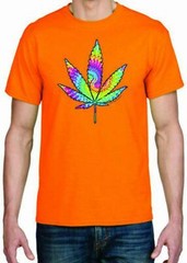 Adult DryBlend® T-Shirt – ( TIE DYED LEAF – PRIDE / WEED / 420)