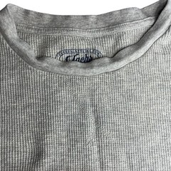 Jachs Mens Thermal Shirt Gray Waffle Knit Long Sleeve Size L Casual Layering