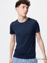Uniqlo AIRism Crew Neck T-Shirt Navy Size S