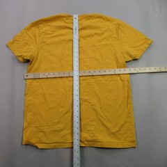 prAna Men’s L Large Mustard Yellow Organic Cotton Graphic Logo T-Shirt Tee