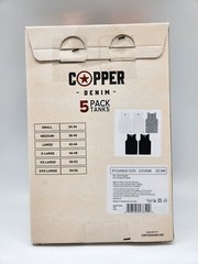 5 Pack COPPER DENIM Men’s S M L XL Premium Cotton White Gray Black Ribbed Tanks