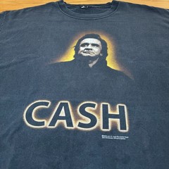 Vintage 2004 Johnny Cash T-Shirt Zion Faded Black Boxy Fit XL Man in Black Tee