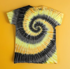 *New* 2XL – Sm Handmade Tie Dye, Yellow Graphite, Crew or V-Neck