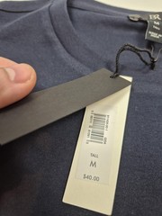 Banana Republic Shirt Mens Medium Tall Blue Cotton Crewneck Tee Casual Basic