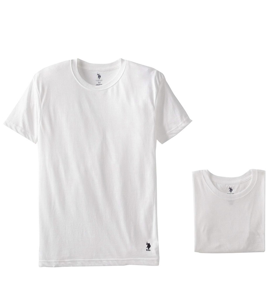 U.S. Polo Assn CREW Neck Mens Short 3 Pack T-Shirts Undershirt White S, L NEW