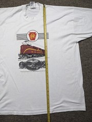 Vintage PENNSYLVANIA RAILROAD COMPANY Shirt Men 2XL White Single Stitch Trains
