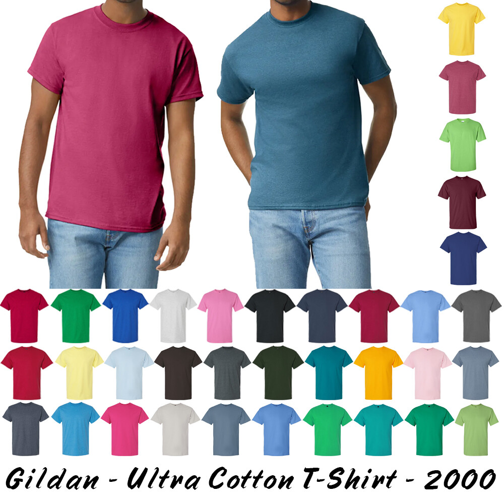 Gildan Men Ultra Cotton & Blends T-Shirt Classic fit Up To 5XL 2000