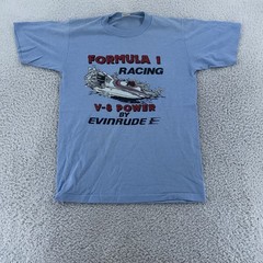 Vintage Evinrude V8 Power Boat Racing Shirt Mens XS Formula 1 80s Tee USA