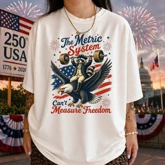 Metric System Cant Measure Freedom T-Shirt, Funny Raccoon Gym 4th Of July Gift