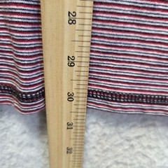 Mecca USA Shirt Mens XL Red Striped V-Neck Chest Pocket Zipper Tee Cotton Jersey