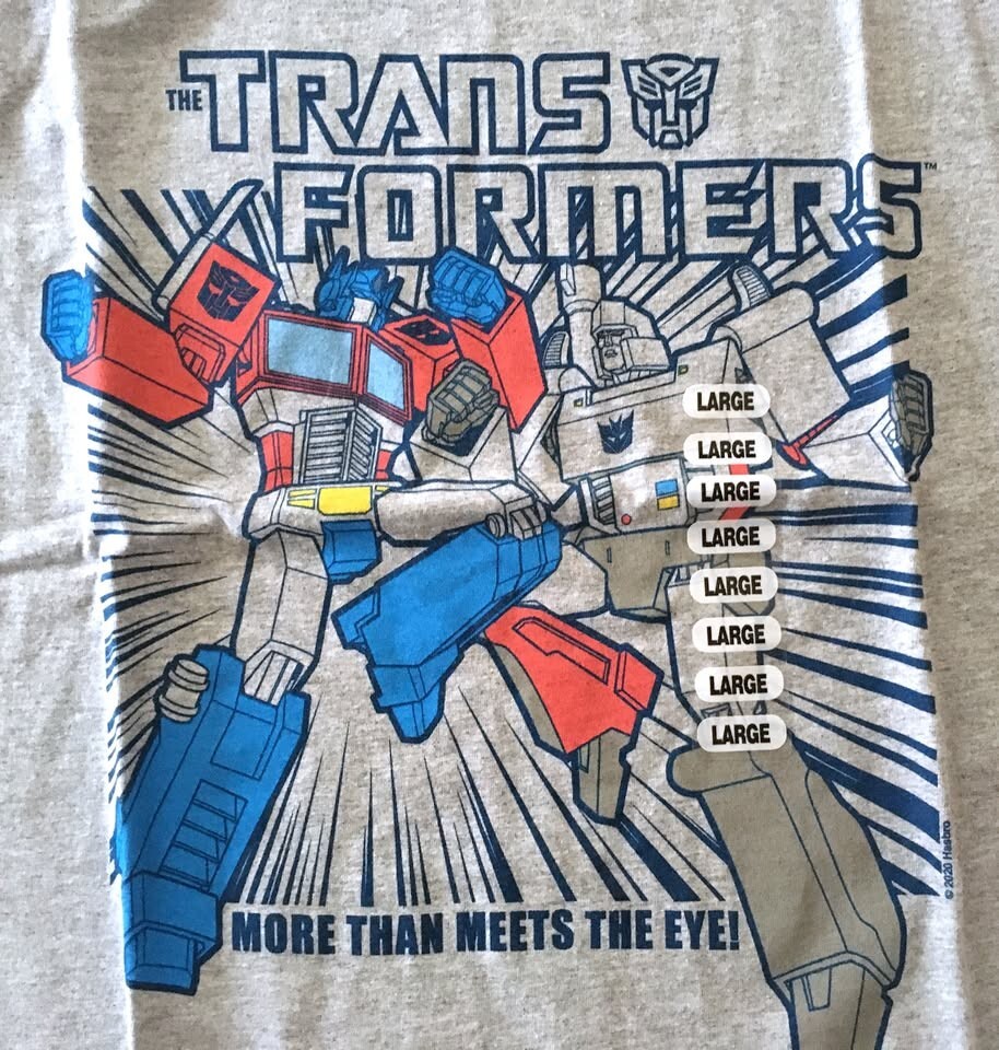 Transformers Optimus Prime vs Megatron Fruit of the Loom T-Shirt NWT Size Large