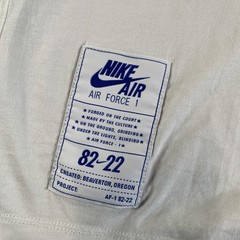 Nike Air Force 1 T Shirt Mens Large White Blue Logo
