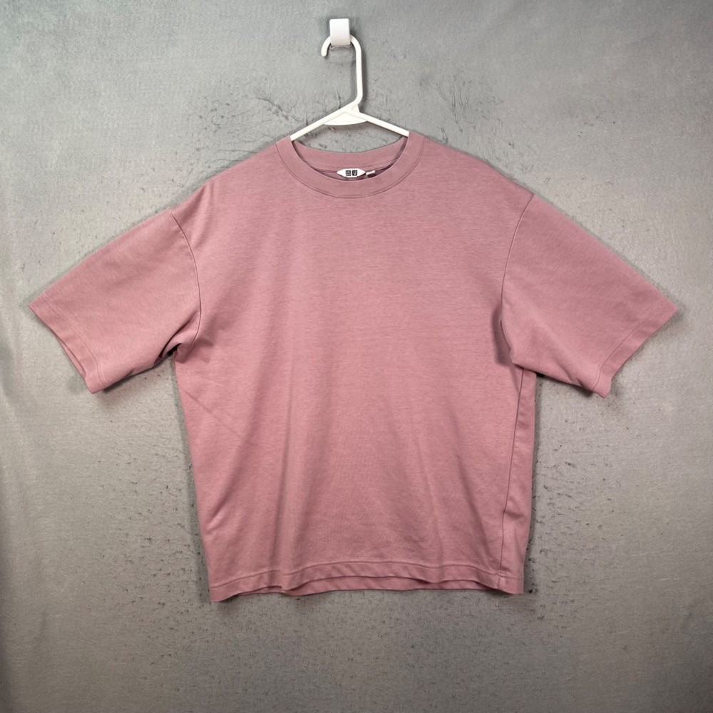 Uniqlo U Airism Mens Size Medium Oversized Pink T-Shirt Cotton Blend