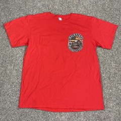 Suna Mens Milwaukee Motorcycle Rally T Shirt Short Sleeve Red Size Large