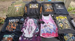 Huge Lot of 16 Anime Graphic T-Shirt Hoodie Bundle Mixed Manga Japanimation