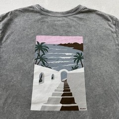 Katin Mens T Shirt Large Gray Palm Tree Stairway Graphic Tee 100% Organic Cotton