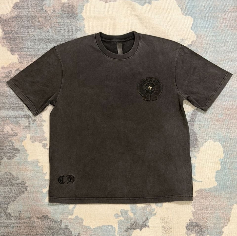 Chrome Hearts Horseshoe Washed Black T-Shirt Size M