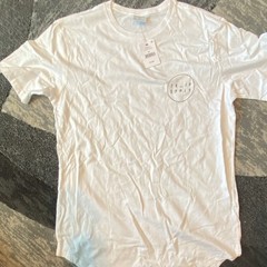 Longline Men’s M White Solid Graphic Logo Crew Neck Short Sleeve T-Shirt