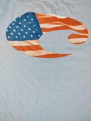 Costa Del Mar Shirt Mens 2XL Blue American Flag C Logo Graphic USA Tee Patriotic