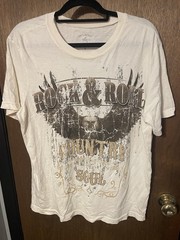 Idyllwind Rock & Roll Country Soul Eagle Graphic Rhinestone Tee Shirt Medium