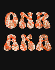 Onraka Paisley Graphic Black Orange Tiger T-shirt Bella and Canvas Shirt Youth