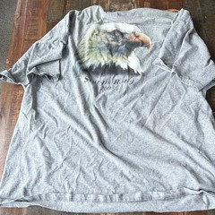 Sturgis Rally 2003 Eagle Mt Rushmore Gray Graphic Tee 2XL Stained Collar