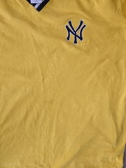 VTG 90s Pro Player Men’s XL NY Yankees MLB 99 Yellow Navy Vneck T-shirt Rare