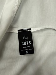 Cuts Clothing Short Sleeve V Neck Curve-Hem T-Shirt Mens Medium White Pyca Pro