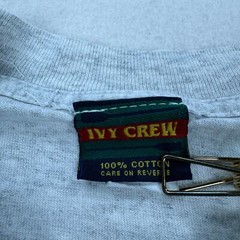 Vintage Ivy Crew Shirt Size Large Grey Single Stitch Fishing Tag And Release 90s