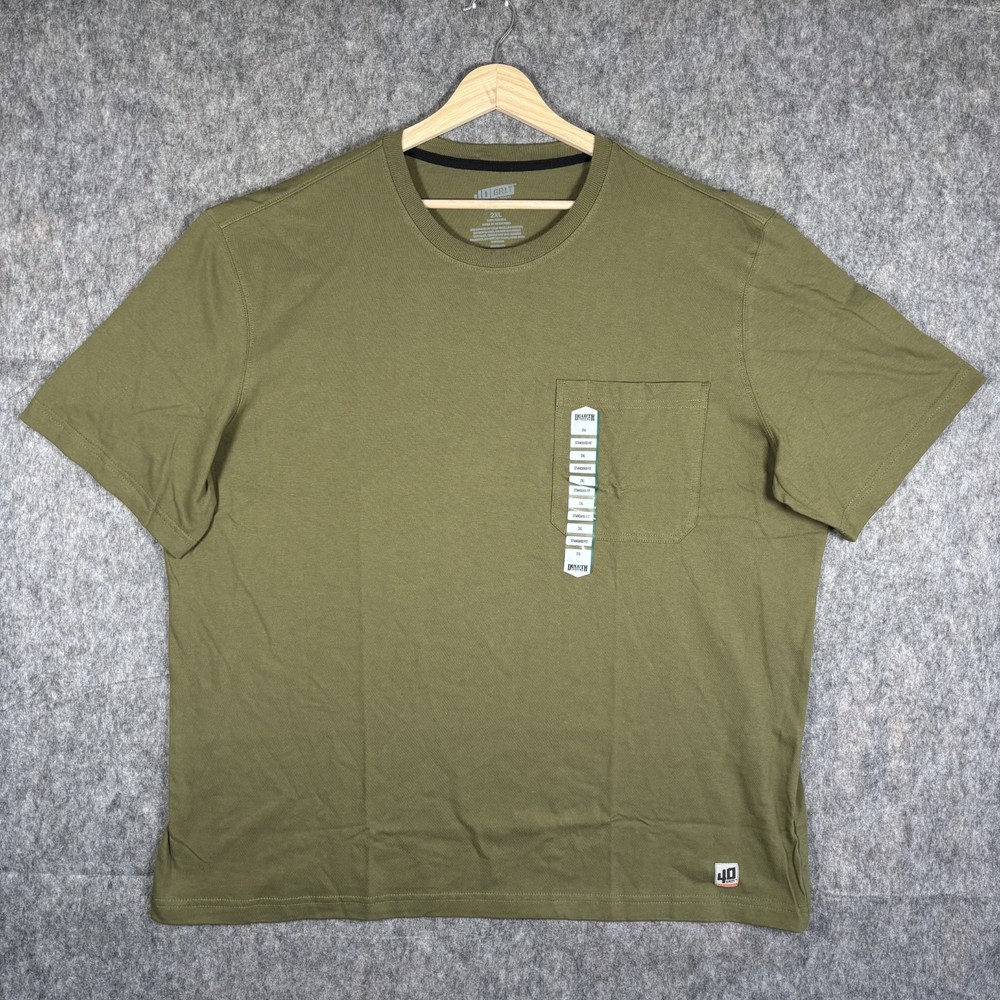 Duluth Trading 40 Grit T-Shirt Men’s XXL Short Sleeve Cotton Green Pocket New