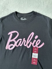 Barbie Mens Short Sleeve Black Crewneck Logo Graphic T- shirt Size S (34-36) NWT