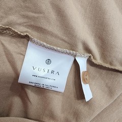 Vustra Shirt Mens L Beige Long Sleeve Henley Organic Cotton Sustainable Casual