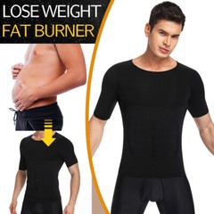 Men Compression Slimming Body Shaper Gynecomastia T-shirt Posture Corrector Vest