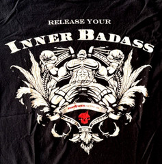 Release Your Inner Badass T-Shirt Black L Pre-Shrunk 100% Ringspun Cotton Tultex