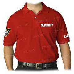 MEN’S PRINTED SECURITY POLO T-SHIRT UNIFORM EMBROIDERY BADGE POLICE STAFF PARTY