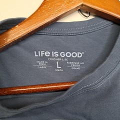 Life Is Good Men’s Large Crusher Lite T Shirt Lot Of 2 Blue Short Sleeve